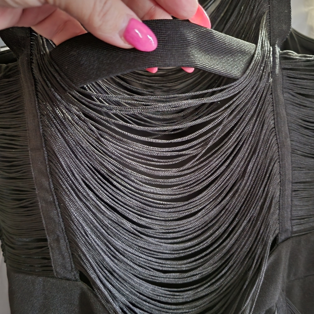 Lipsy London Little Black Fringe Dress